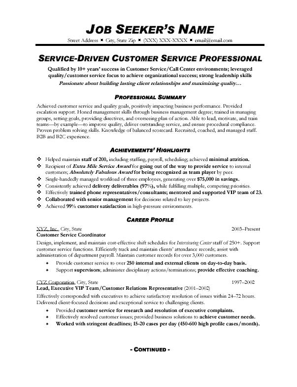 customer-service-resume-sample-free